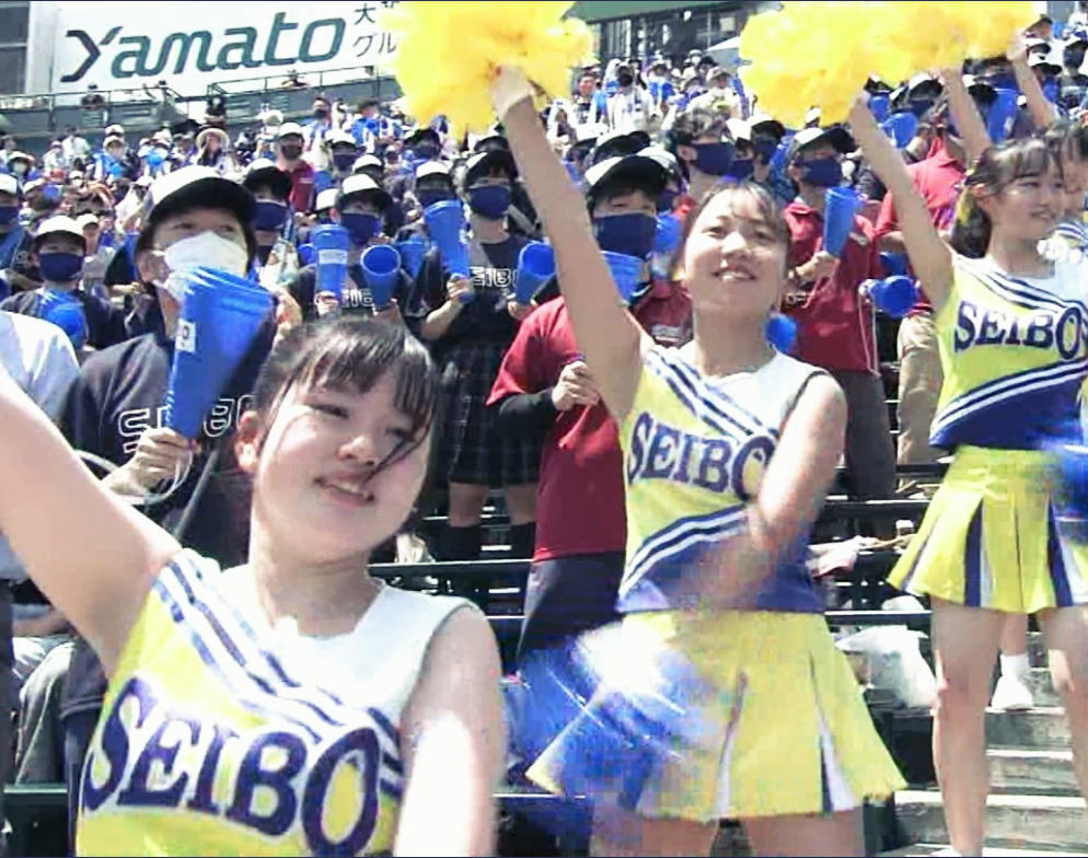 甲子園22 聖望学園のチア画像 動画まとめ ノースリーブがかわいい 学校詳細も フロッグ Gogo